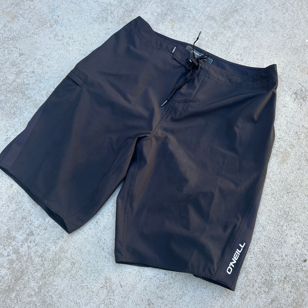 ONeill Superfreak Board Shorts 33 Black SuperFreak Stretch Hyperdry Surf Trunks